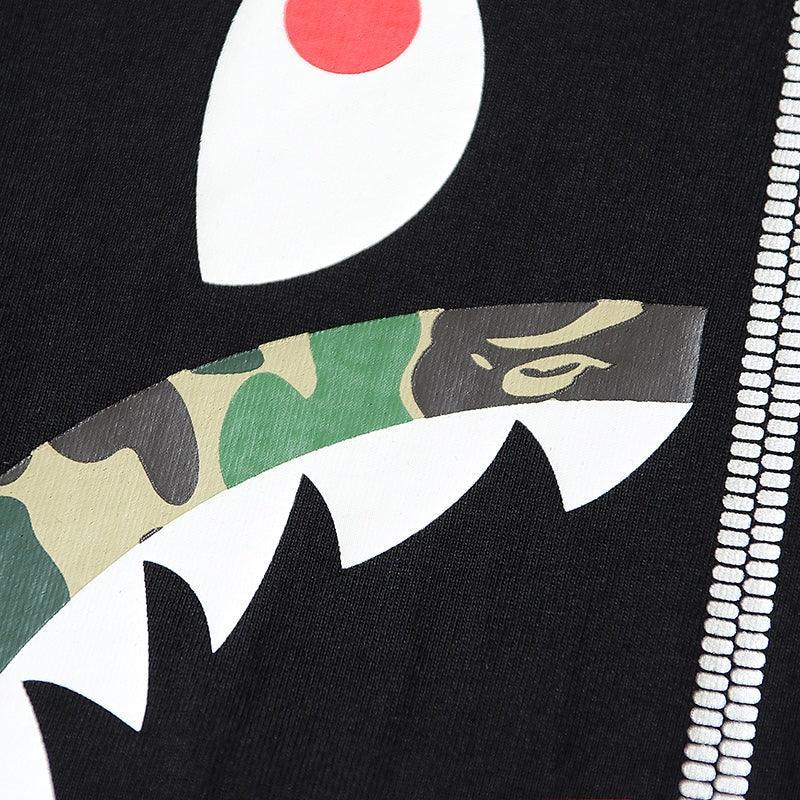 BATHING APE Black T-SHORT SLEEVE TEE 1ST CAMO SHARK TEE