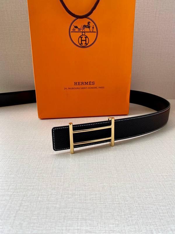 Hermes Men Gold Buckle Belt &