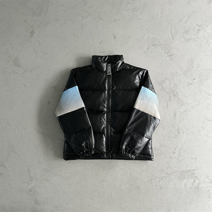 Gradient color embroidered winter jacket set