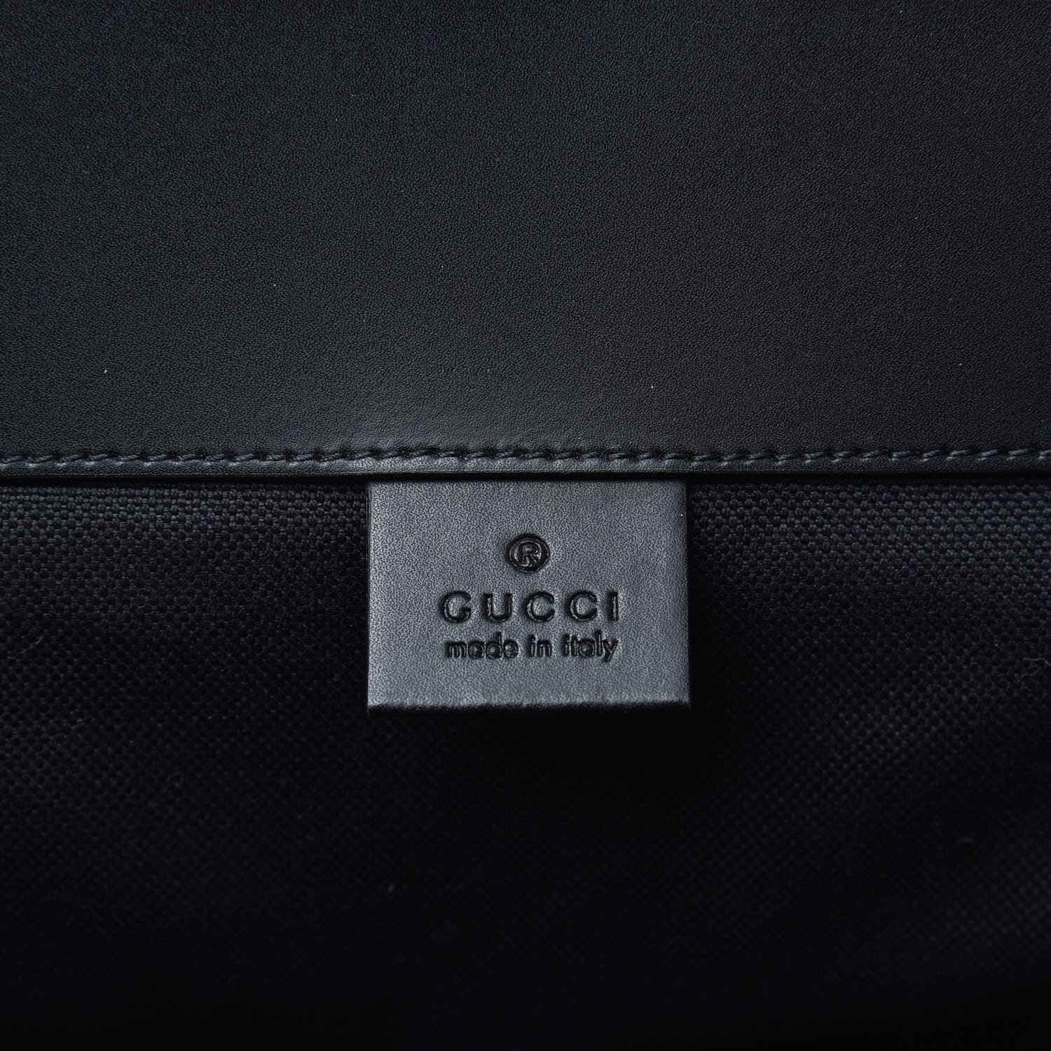 Gucci Soft GG Supreme Monogram Appia Calfskin Web Double Buckle Backpack Black