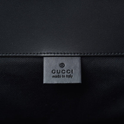 Gucci Soft GG Supreme Monogram Appia Calfskin Web Double Buckle Backpack Black