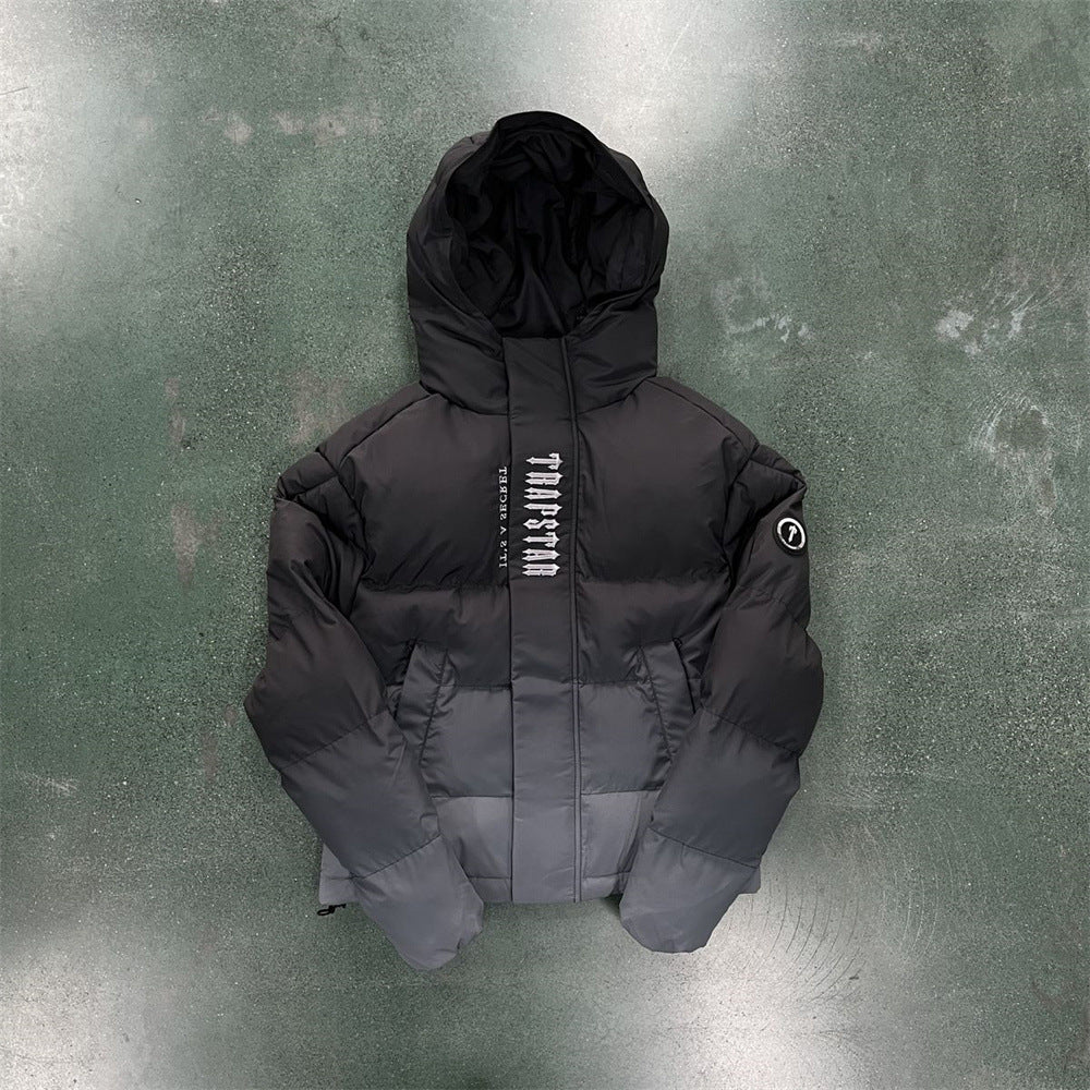 Gradient color embroidered winter jacket set