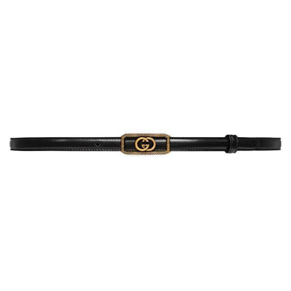 GUCCI Embellished coated-canvas and leather belt &