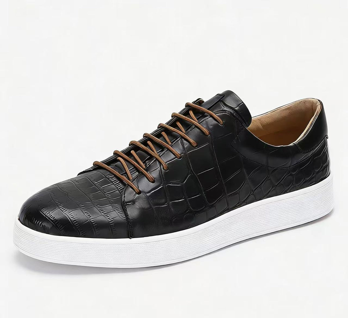 Mens Leather Lace-Up Casual Shoes
