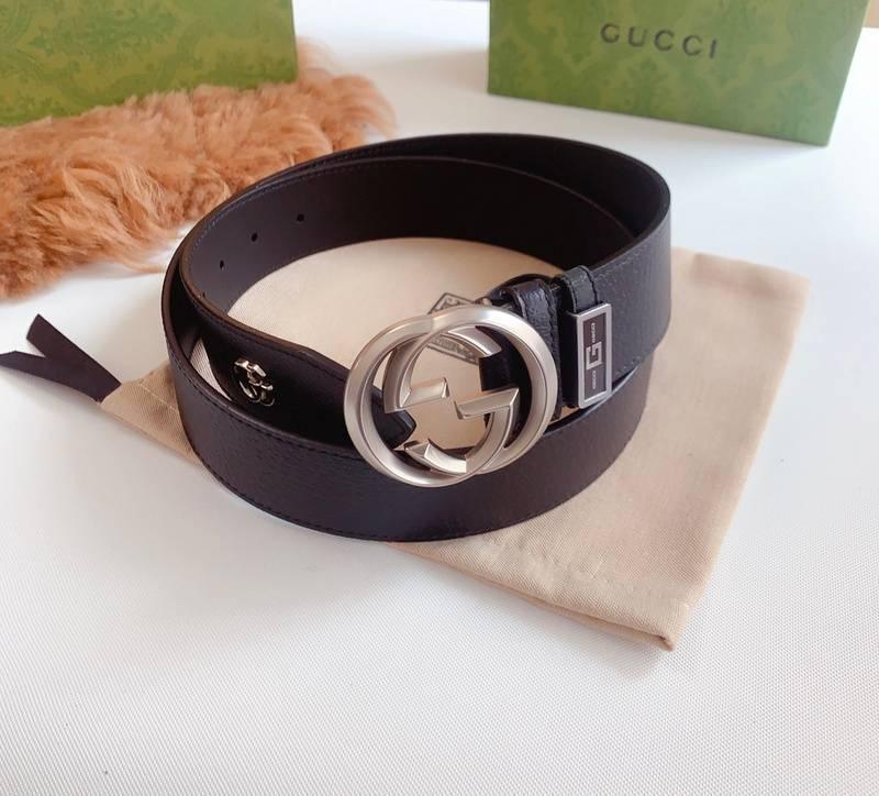 GUCCI Embellished coated-canvas and leather belt &