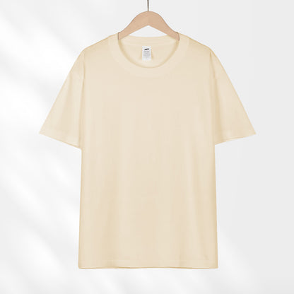 All-Match Crewneck Shoulder Top Solid Color Half-Sleeve