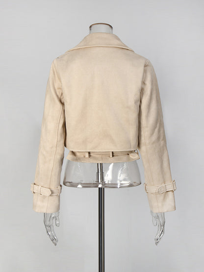 Retro Tie-Waist Women Jacket