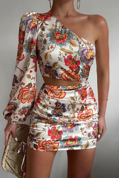 Diagonal Shoulder Flowy Summer Dress