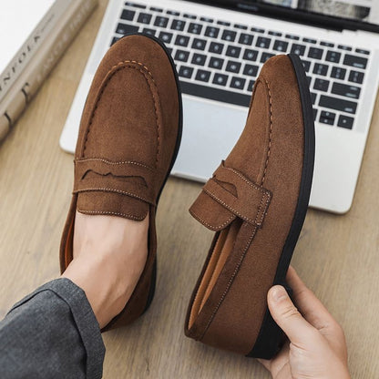 Mens Suede Slip-On Loafers