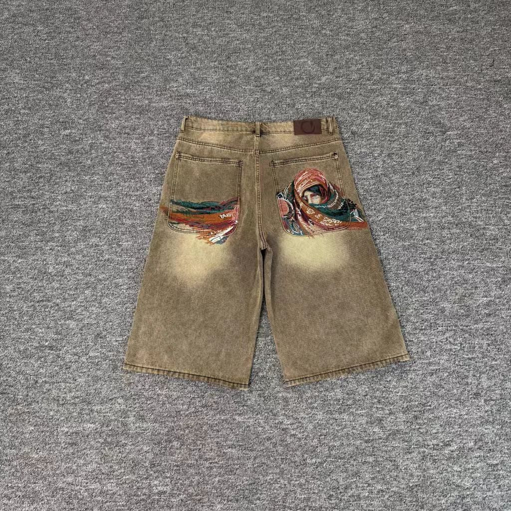Casual Long Pants Plum Blossom Embroidery
