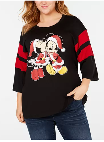 Mighty Fine Plus Size Cotton Minnie &amp; Mickey Mouse T-Shirt