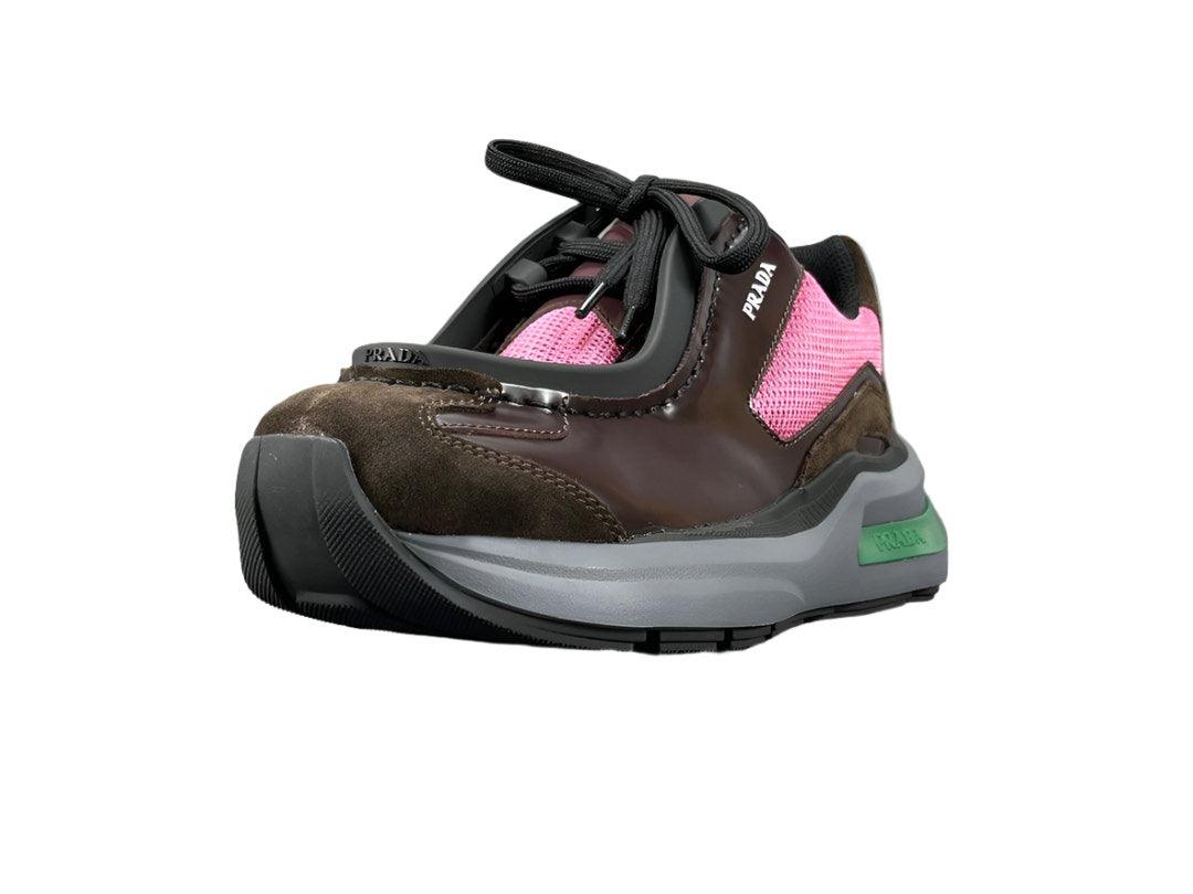 Prada Brushed Leather Bike Fabric Suede Garnet "Peony Pink"