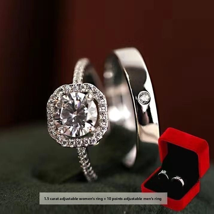 Simulation Adjustable Wedding Ring Set