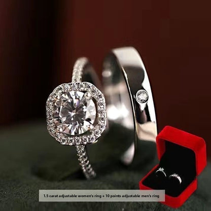 Simulation Adjustable Wedding Ring Set