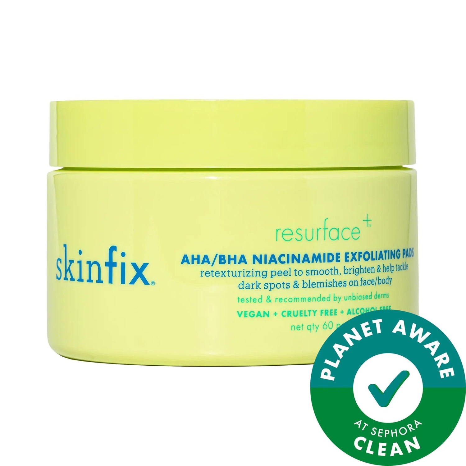 Resurface+ AHA/BHA Niacinamide Exfoliating Pads for Face and Body - Vegan, Cruelty-Free Skincare