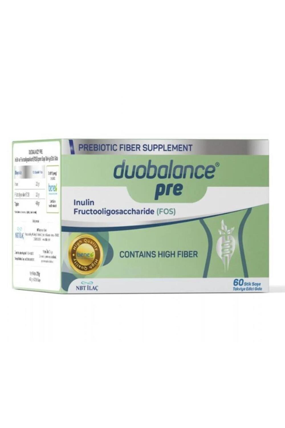 Nbt Life Duobalance Prebiotic Supplement: Inulin &amp; FOS Sachets for Optimal Gut &amp; Digestive Health - 60 Count