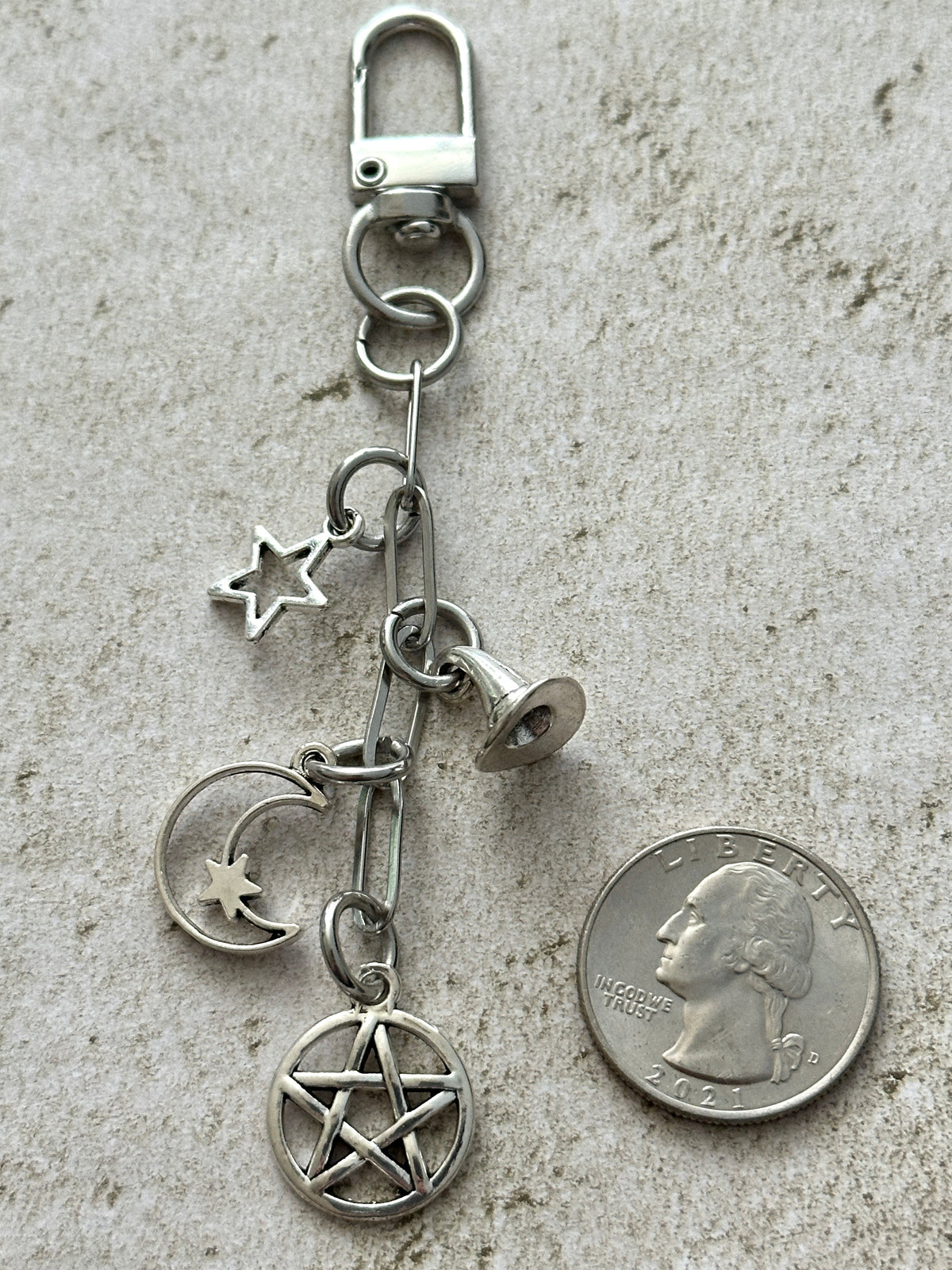 Witchy Bag Charm Keychain – Spooky Accessories for Witches, Goths &amp; Halloween Lovers
