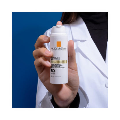 La Roche-Posay Anthelios Age Correct SPF 50: Wrinkle Reducing Sunscreen for Sensitive Skin | UVA UVB Protection &amp; Hydrating Hyaluronic Acid