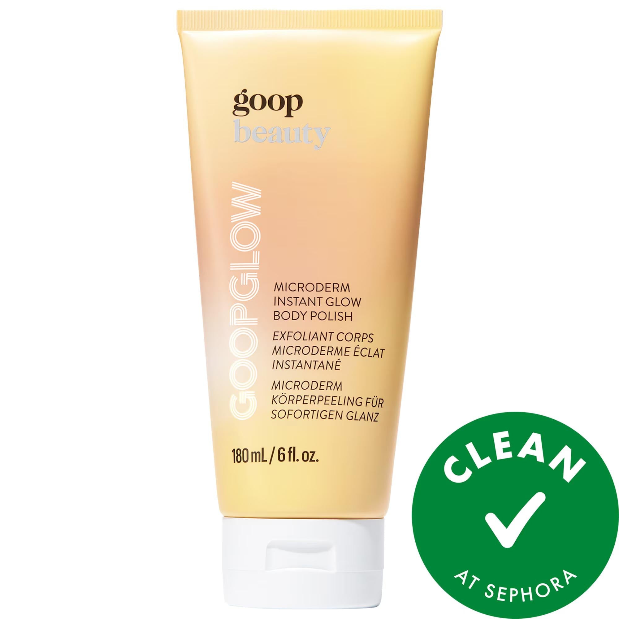 GOOPGLOW Microderm Instant Glow Body Polish - Natural Exfoliating Body Scrub for Glowing Skin