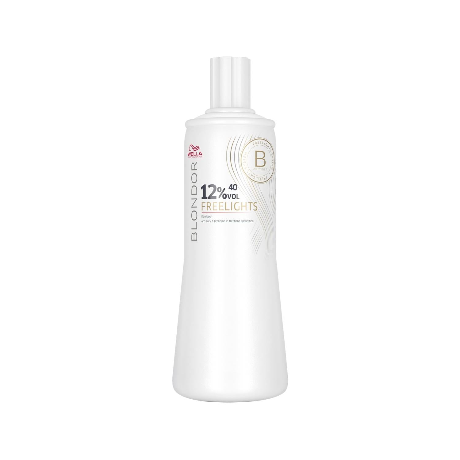 Wella Blondor Freelights %12 40 Volume Oksidan 1000 ml - Professional Hair Bleaching Developer for Salon-Quality Results