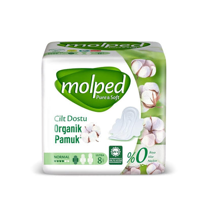 Molped Ultra Pure &amp; Soft Normal Sanitary Pads - 8 Count