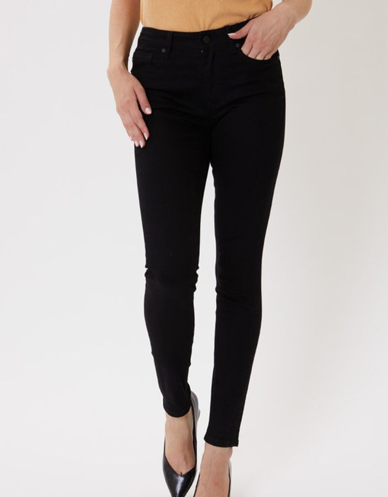 High Rise Basic Ankle Skinny Jeans - Black