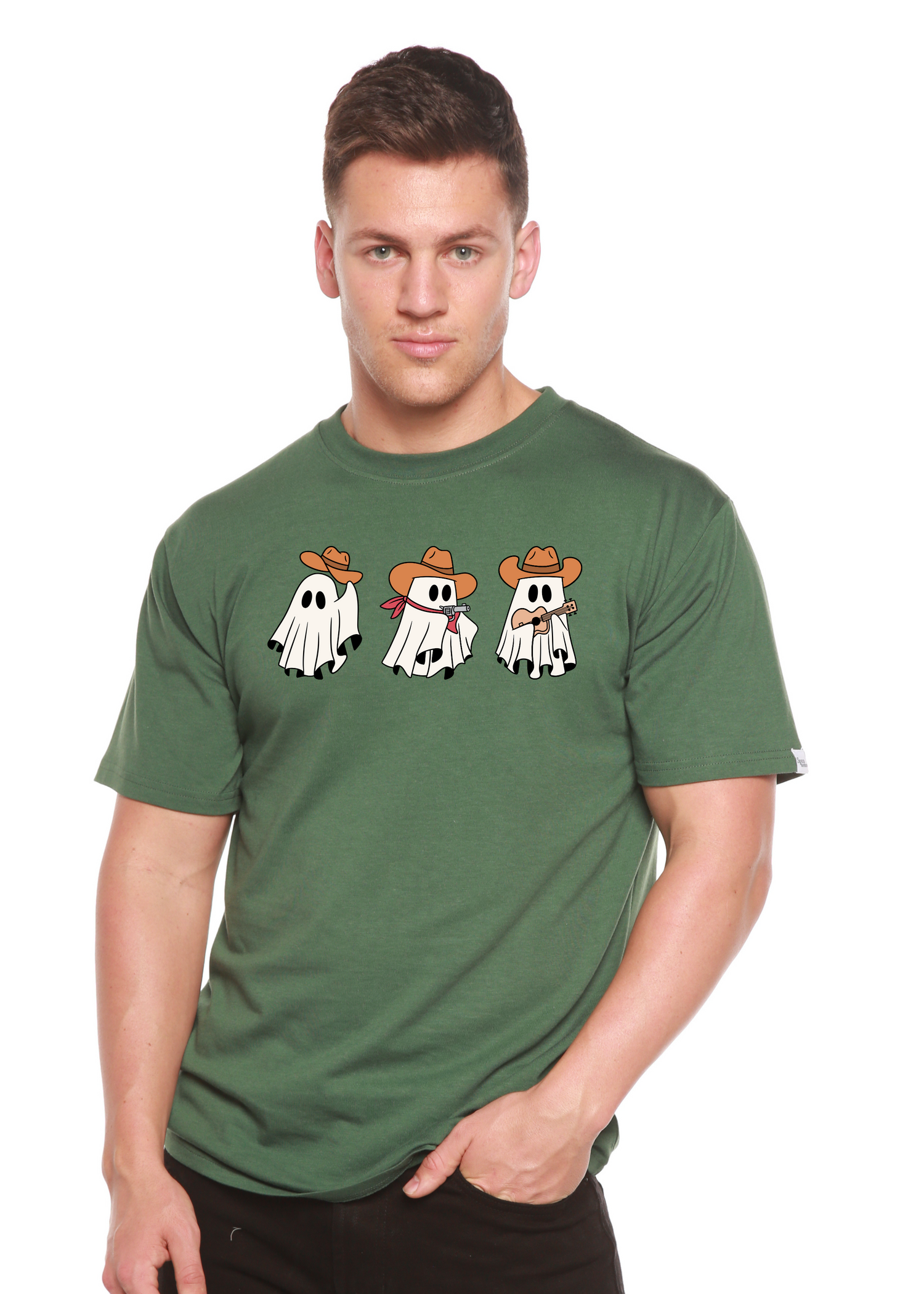 Cowboy Ghosts Unisex Bamboo Viscose/Organic Cotton Short Sleeve Graphic T-Shirt
