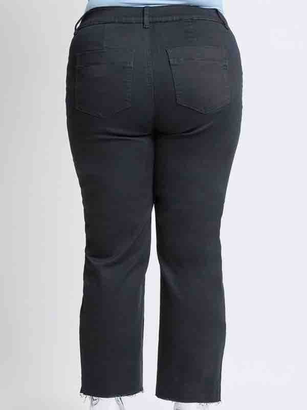 Curvy High Rise Wide Leg Trouser - Black