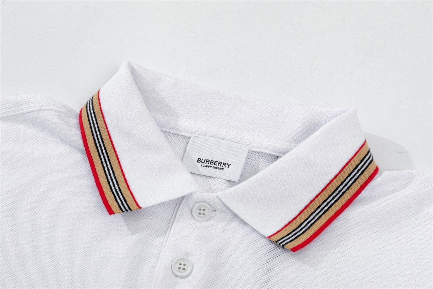 Burberry White T-Shirt With Collar