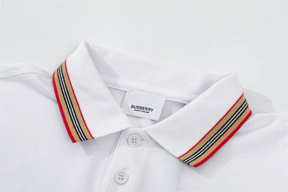 Burberry White T-Shirt With Collar