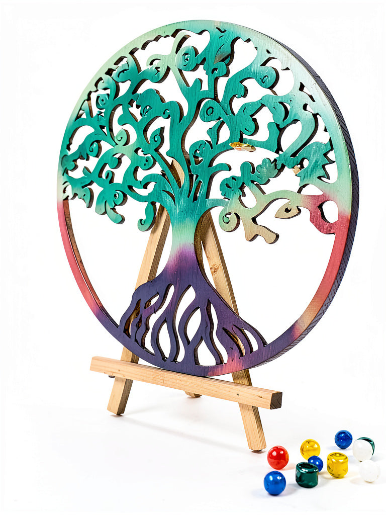 Simurg Round Tree of Life Wooden Wall Art Wall Hanging Decor Art Home Decoration