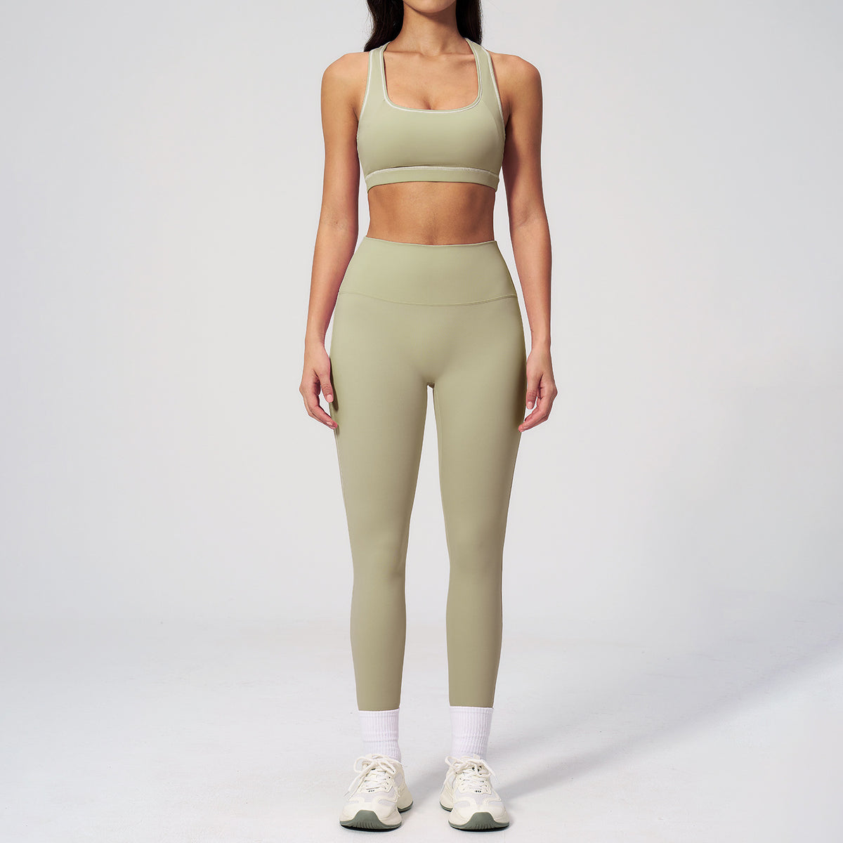 Womens Brushed Yoga Suit Set with Zipper