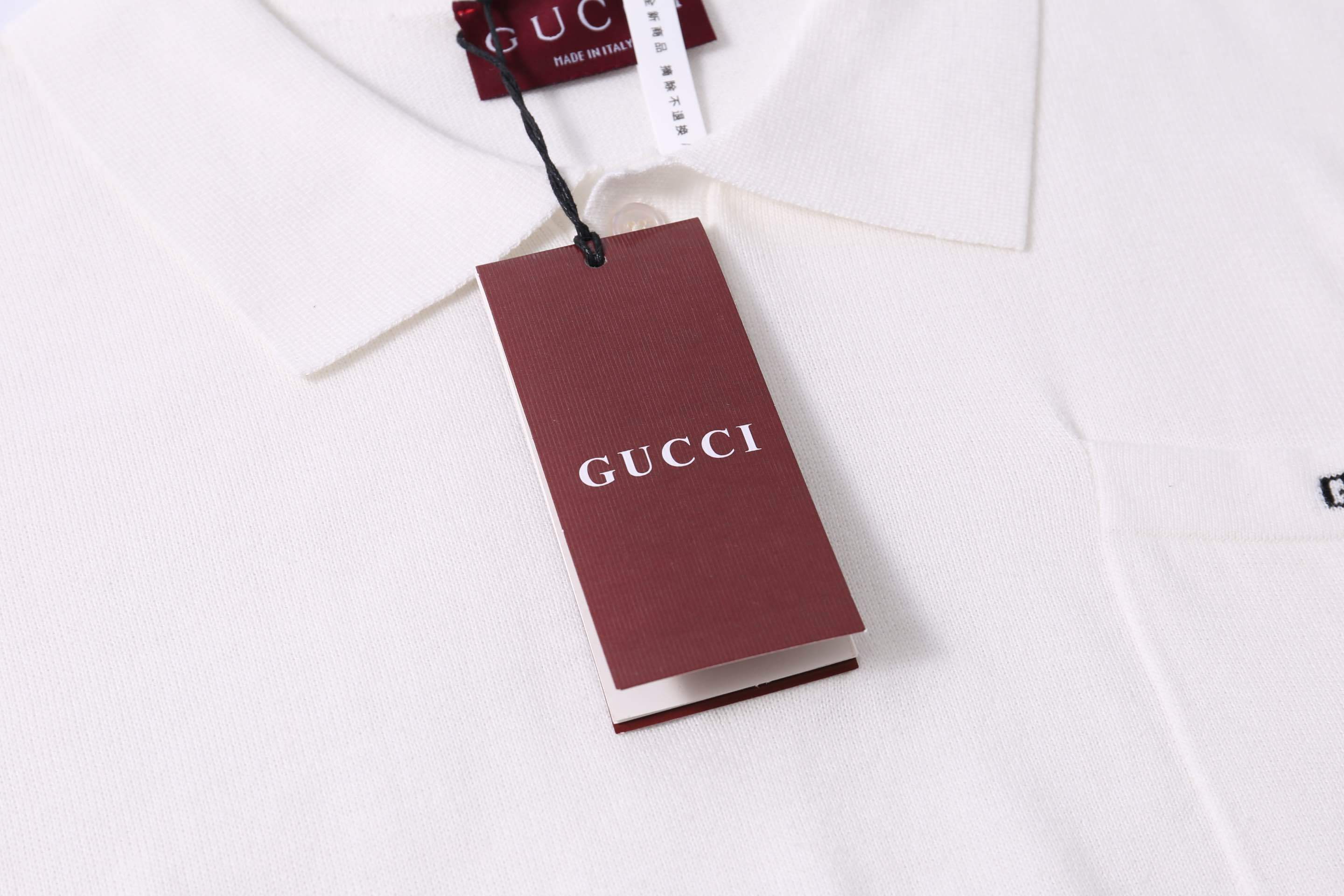 Gucci Collar T-Shirt - Premium Cotton White Tee