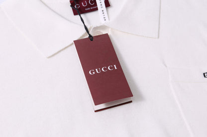 Gucci Collar T-Shirt - Premium Cotton White Tee