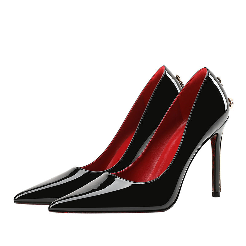 Womens Stiletto High Heels Pointed Toe Sword Design