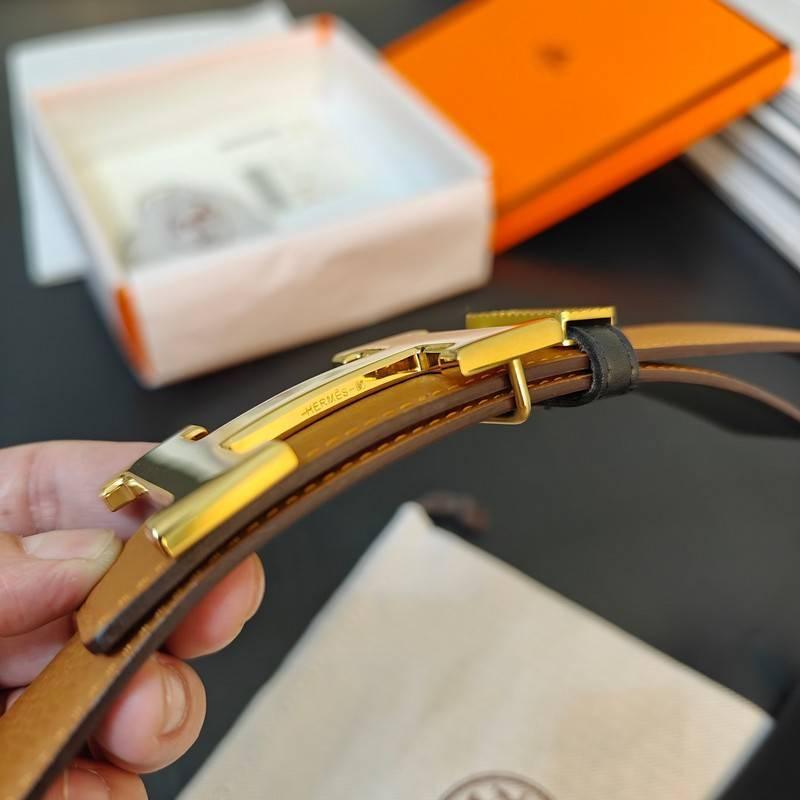 Hermes Men Gold Buckle Belt &