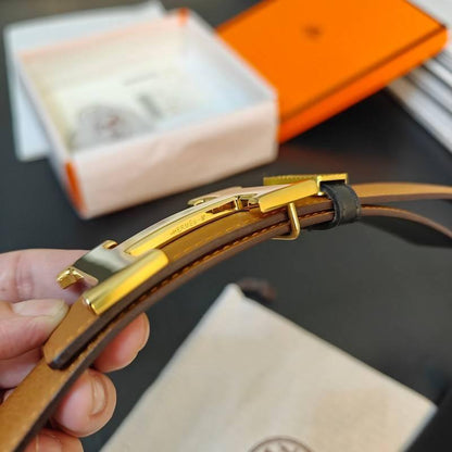 Hermes Men Gold Buckle Belt &