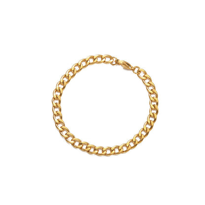 Cuban Chain Bracelet Stainless Steel Geometric Link Jewelry