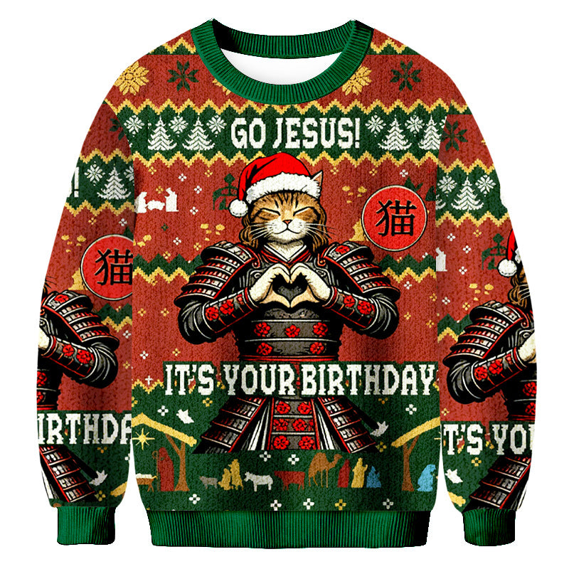Casual Christmas Print Crew Neck Sweatshirts