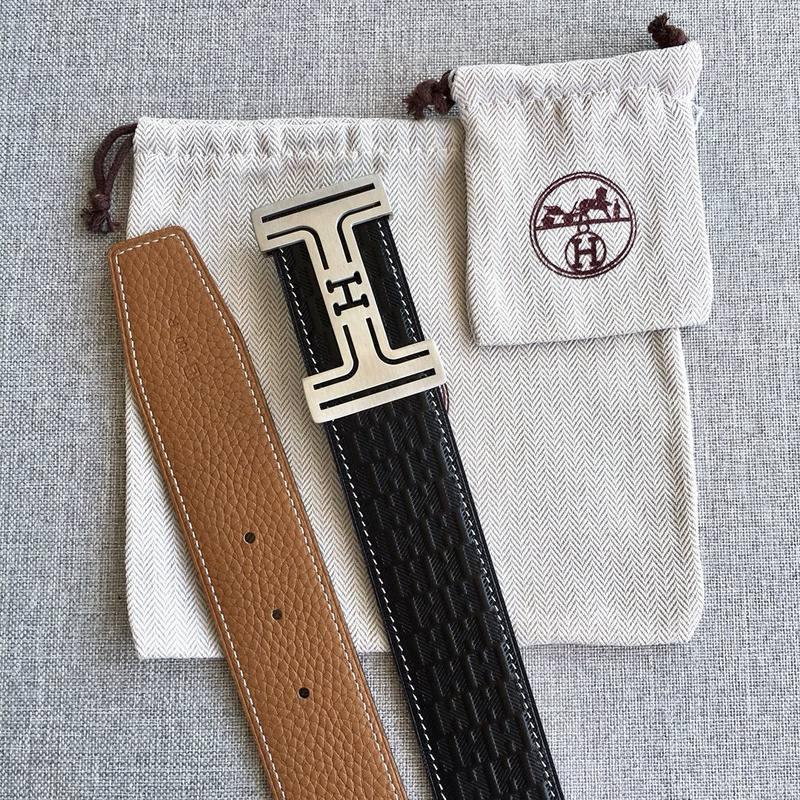 Hermes Men Silver Buckle Belt &