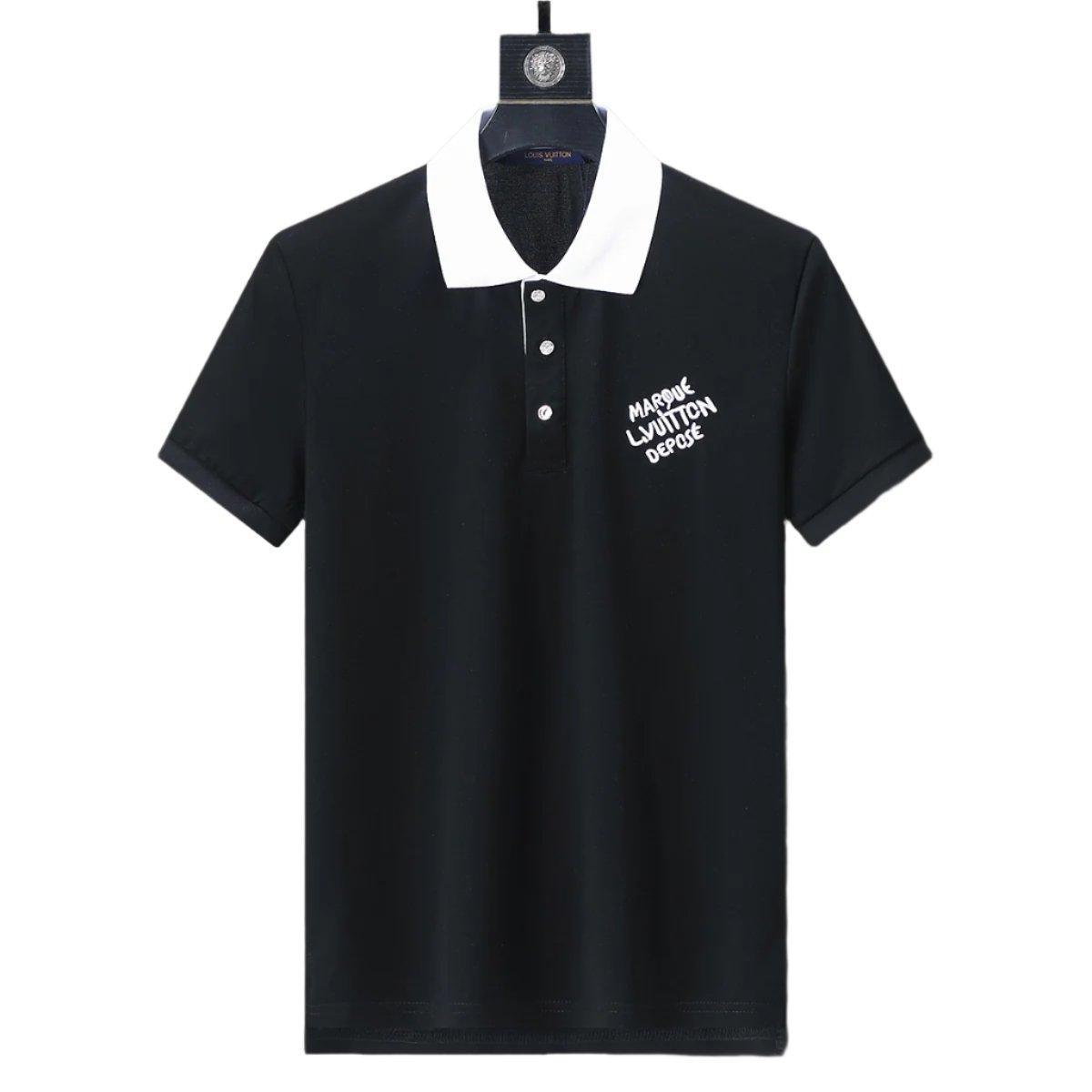 Louis Vuitton White T-Shirt with Collar