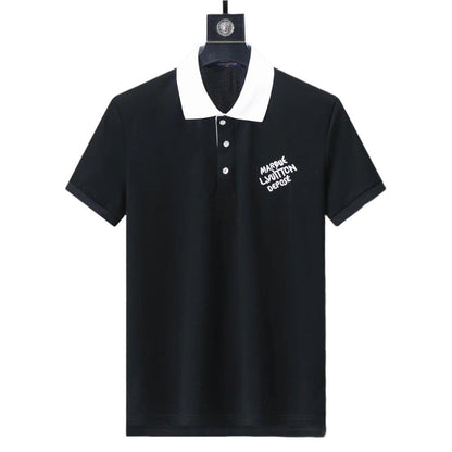 Louis Vuitton White T-Shirt with Collar