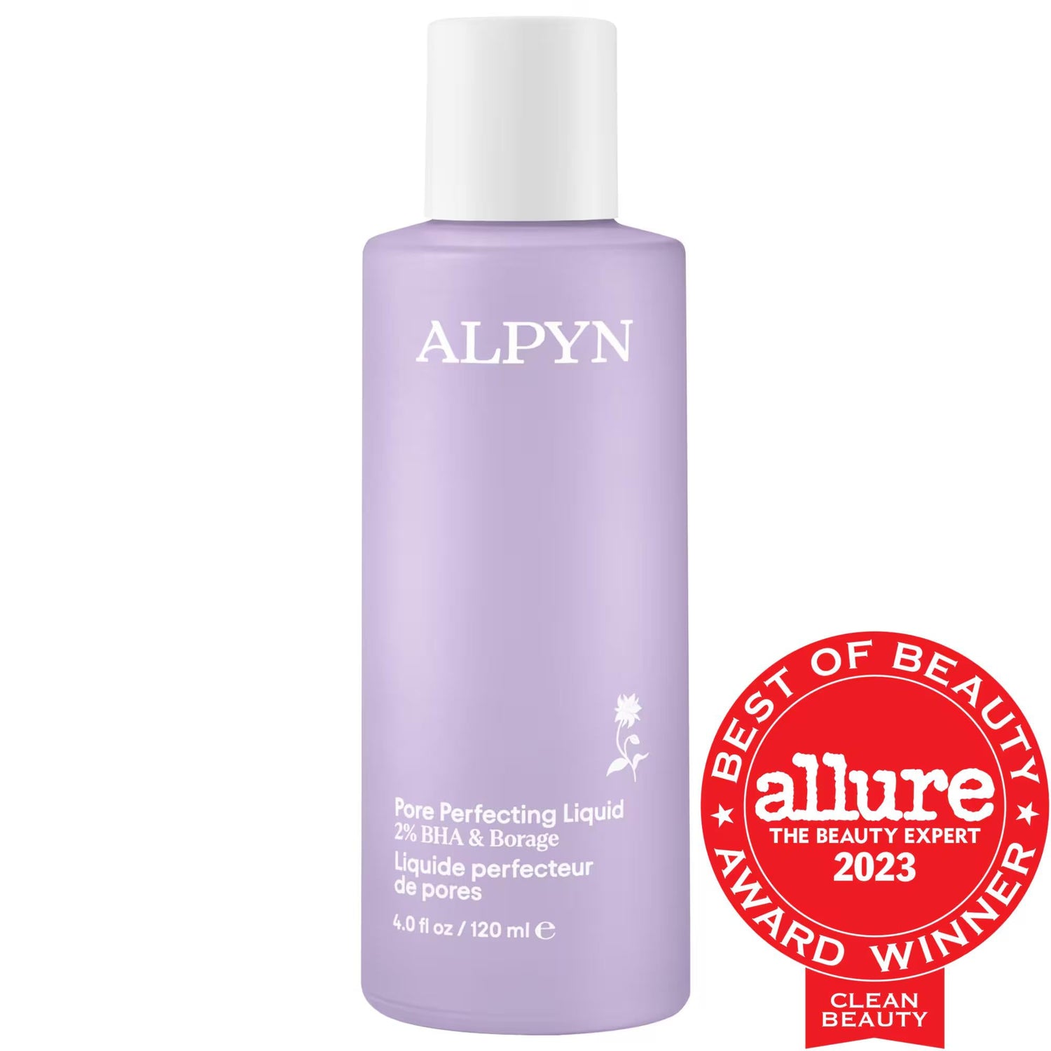 Alpyn Beauty Pore Perfecting Liquid Exfoliator with 2% BHA + Borage - Non-Drying, Vegan Skincare for Minimized Pores