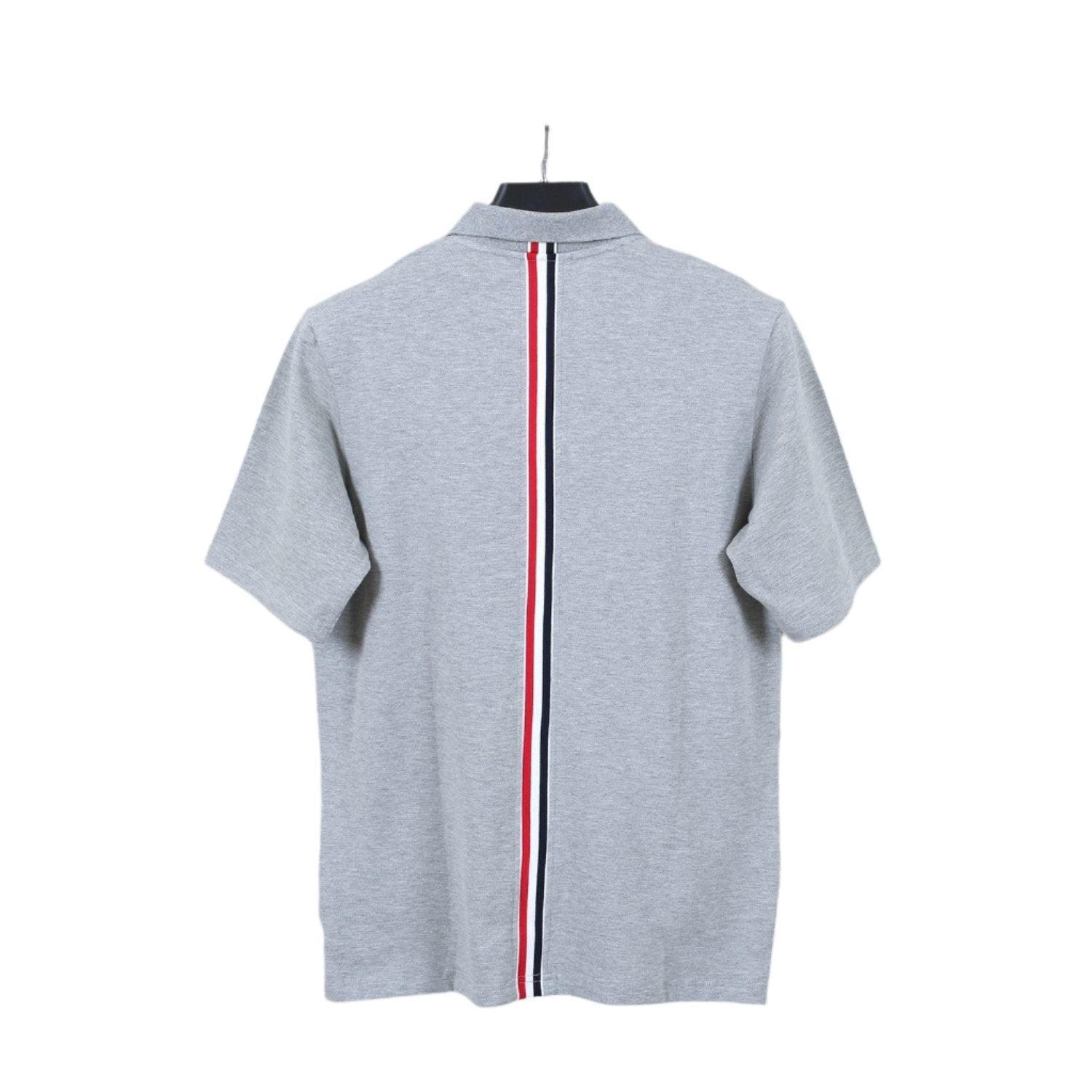 Thom Browne Grey T-Shirt with Collar