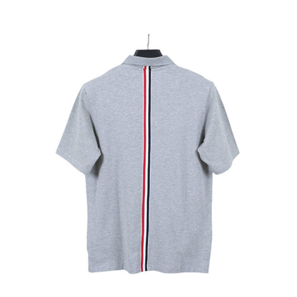 Thom Browne Grey T-Shirt with Collar