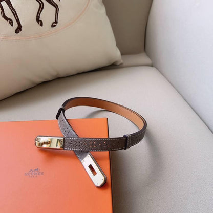 Hermes Men Gold Buckle Belt &