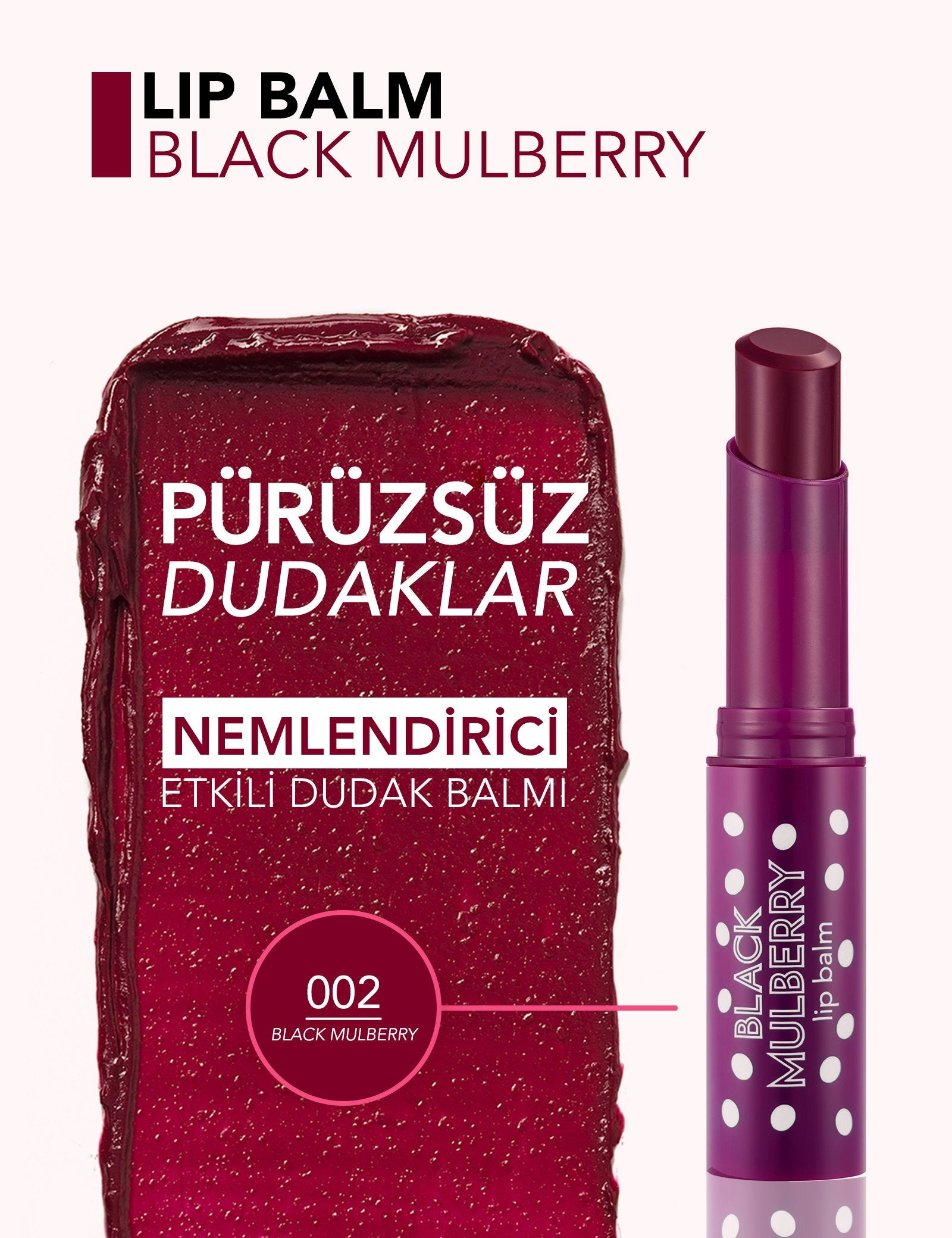 Flormar Lip Balm 002 Black Mulberry Nourishing Tinted Balm