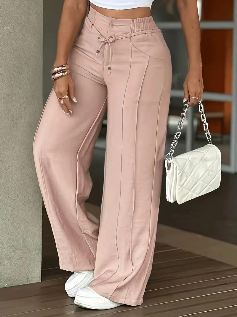 High-Waisted Lace-Up Trousers