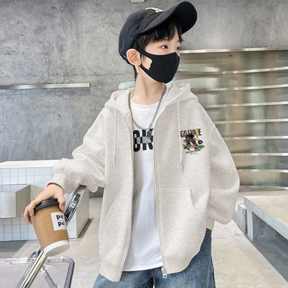Boys Hooded Zipper Jacket
