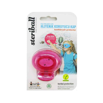 Steriball Kids Toothbrush Protector Pink - Hygienic Toothbrush Cover for Travel &amp; Home